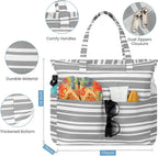 Trifabricy Beach Bags for Women Waterproof Sandproof Women Tote Bag, Large Beach Bag with Zipper for Gym Travel Vocation
