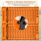 FUN PAC Camping Sleeping Pad, Ultralight Camping Mat with Pillow Built-in Foot Pump & Pillow, Upgraded Compact Camping Air Mattress for Tent, Backpacking-Orange