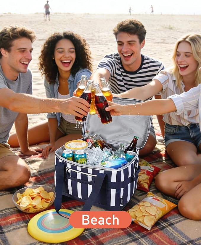TOURIT Soft Sided Cooler Bag Insulated 30/48/60 Cans, Large Collapsible & Leakproof Ice Chest for Picnic, Beach, Camping, Travel