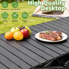 47in Portable Camping Table, Folding Beach Table, with Storage Net & Bag Easy to Carry, Prefect for Outdoor, Picnic, BBQ, Cooking, Festival, Beach, Home Use