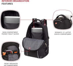 SwissGear 3258 Laptop Backpack, Fits Most 17 Inch Laptops, Secure Computer Sleeve for Travel, Work, School, Men's and Women's - Black