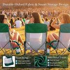 DUMOS Low Beach Chair for Adults, Lightweight Folding Beach Chair with Cup Holder, Storage Bag, Breeze Mesh Back, Padded Armrests, Compact Low Profile Chair for Camp, Picnic, Lawn, Sand