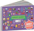 Farmer's Market 500+ Sticker Book by Cupkin Fun Toddler Travel Activity Coloring and Sticker Book, Road Trip Essentials, 12 Coloring Pages 12 Side by Side Scenes for Ages 2–8 Years
