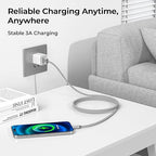 Basesailor for iPhone 17 16 Pro Max Charger Cord,USB to USB C Cable,Type C Charging Power Cord for Apple 17e 15 iPad 10 Air 4 5,Samsung Galaxy S26 S25 S24 S23,Silver,2Pack 3.3FT(1M)