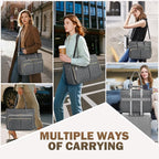 RAINSMORE Teacher Tote Bag 15.6 Inch Laptop Bag for Women Work Bag with Large Cup Holder Nurse Bag Computer Tote Handbag