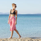WETCAT Turkish Beach Towel Oversized (38"x71") 100% Turkish Cotton, Made in Turkey - Sand Free, Extra Large, Ultra Soft, Quick Drying, Compact & Lightweight for Travel - Hot Pink