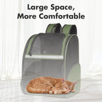 Pet Backpack Carrier, Large Cat Carrier Backpack Up to 20 Lbs with Breathable Mesh, for Medium Large Cats or Small Dogs, Travel Hiking Camping Backpack (DarkGreen-XL)
