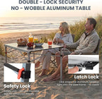 KingCamp Aluminum Folding Camping Table, 42.1" Foldable Lightweight Roll Up Camp Table Heavy Duty 2-6 People Portable Table for Camping Picnic BBQ RV, Indoor & Outdoor, Silver Black