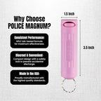 Police Magnum Personal Safety Alarm & Pepper Spray Combo Self Defense Pack for Women- Loud 135db Siren with Light & Max Strength Flip Top Pepper Spray Protection