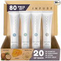 Infuse White Tea & Coconut Hotel Toiletries Bulk Set | 1-Shoppe Amenities Kit | 1oz Shampoo & Conditioner, Body Wash, Lotion | Travel Size | 80 Pieces