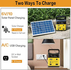 Solar Generator - Portable Power Station for Emergency Power Supply,Portable Generators for Camping,Home Use&Outdoor,Solar Powered Generator With Panel Including 3 Sets LED Light (Yellow)