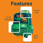 Stephen Joseph Kids Classic Rolling Luggage, Kids Luggage, Toddler Rolling Travel Carry On, Kids Suitcase with wheels,