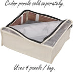 Household Essentials Canvas Sweater Storage Bags, 2-Pack, Breathable Cotton, Under-Bed Zippered Storage with Clear Top Window, Stackable, Cedar Insert Compatible (Not Included), Natural
