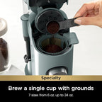 Ninja Pods & Grounds Specialty Single-Serve Coffee Maker, Compatible with K-Cups, Built-In Milk Frother, 6-oz. Cup to 24-oz. Travel Mug Sizes, Iced Coffee Maker, Sage Green, PB051SG (Renewed)