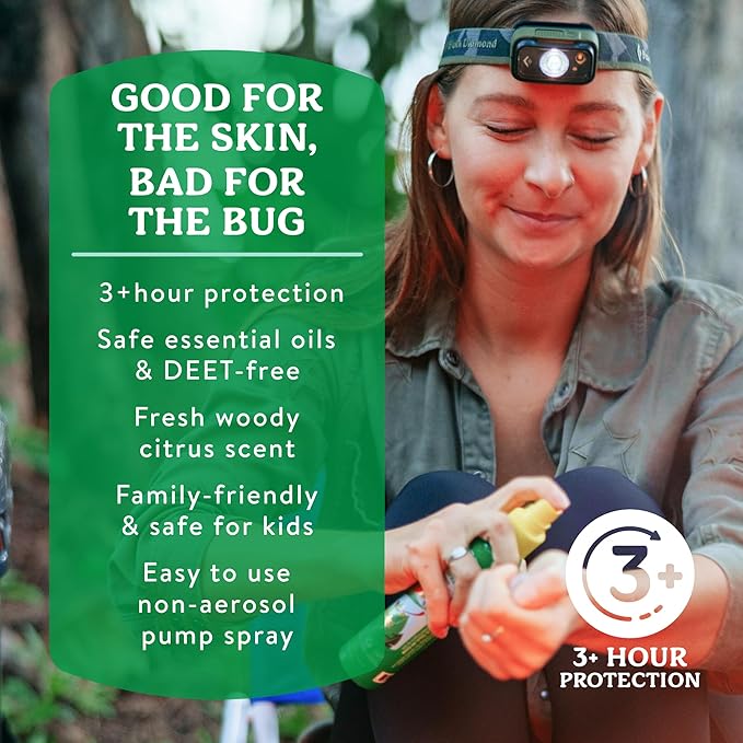 Badger Bug Spray, Family Friendly All Natural Mosquito Repellent w/Organic Essential Oils, Great Smelling Citronella Spray, Effective for 3 Hours, Combo 2-Pack 4 fl oz + 2.7 fl oz