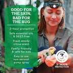 Badger Bug Spray, Family Friendly All Natural Mosquito Repellent w/Organic Essential Oils, Great Smelling Citronella Spray, Effective for 3 Hours, Combo 2-Pack 4 fl oz + 2.7 fl oz