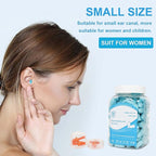 LYSIAN Slim Fit Foam Ear Plugs for Small Ear Canals, 100 Pairs 35dB SNR Noise Reduction Earplugs for Sleeping, Snoring, Travel and Quiet Rest, Women, Teens, Lake Blue