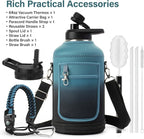 DYSANKY 64 oz Insulated Water Bottle | Thickened Stainless Steel Water Jug for Gym and Hiking with Straw, Carrier Bag, Handle Strap | BPA-Free 64 oz