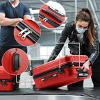 3 Piece Luggage Sets, Lightweight ABS Suitcase with 4 Spinner Wheels ＆ TSA Locks, Hardside Carry On Luggage Durable Suitcase Set for Family Travel Business - Red, 20/24/28