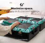 LeanTravel Premium Compression Packing Cubes for Travel - Suitcase Organizer Bags with Double Zipper & Breathable Mesh Panel - Space Saving Carry On Luggage Essentials (6-Pack, Green Cactus)