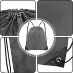 Grneric Drawstring Bags 42 Pcs Drawstring Backpack Bulk String Backpack Cinch Bag Sackpack for Men Women Gym (Gray)