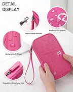 Family Passport Holder Organizer, RFID Blocking Travel Document Case, Lightweight Large Passport Cover Case Waterproof Bag Document Organizer for Women & Men
