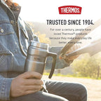 THERMOS Stainless King Vacuum-Insulated Travel Mug with Handle - 16oz, Rustic Red - Thermos Tumbler for Hot & Cold Drinks - Leak-Proof & Sweat-Proof Stainless Steel Coffee Mug with Lid for Commuting