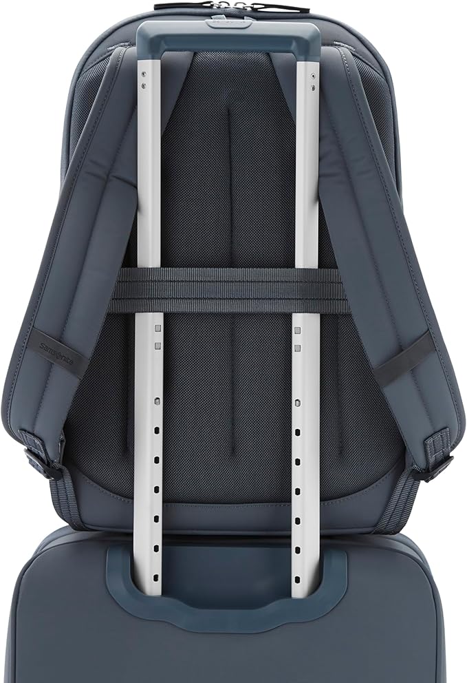 Samsonite Elevation Plus Backpack - Recyclex® RPET Body Fabric With Quick-Access Stash Pocket - Expands 1.5inches - AirTag™ Holder - Laptop Pouch - Slate