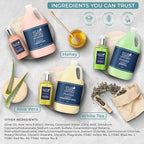 Terra Pure | Eco Botanics Gallon & Dispenser Set | 1-Shoppe Hotel Amenities Kit | Shampoo, Conditioner, Body Wash Gallon | Refillable 10.14oz Matching Pump Bottles