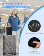 FASTMOMENT Airplane Seat Cushion Portable Travel Cushion for Comfort Foldable Stadium Pad with Breathable Fabric Seat Pad Perfect for Long Flights, Office, Bleacher, Camping
