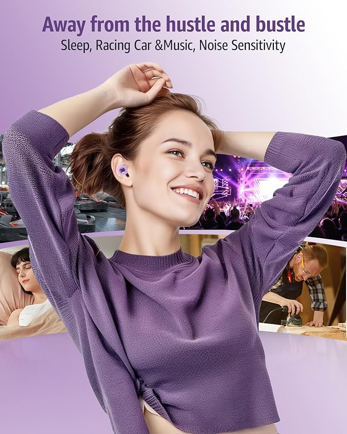 Ear Plugs Noise Cancelling for Sleeping: 45dB Earplugs with 8 Eartips & Ultra-Soft Silicone - Reusable Earbuds for Concerts, Travel, Snoring, Side Sleepers