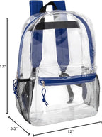 Trail maker Clear Backpack Heavy Duty with Padded Straps, Side Pockets for Kids, Boys, Girls, School, Stadium Approved Events