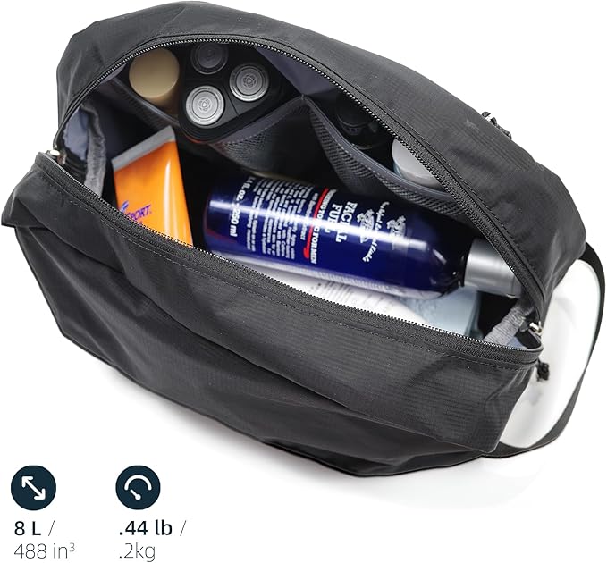 Travel Toiletry Bag 8L, Large Packing Cube with Waterproof TPU Wet/Dry Compartment