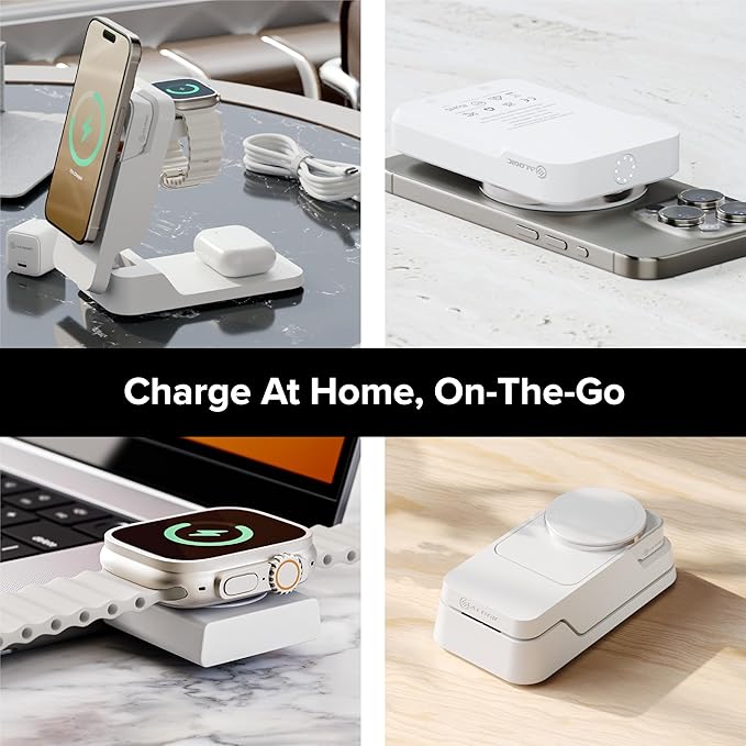Matrix Ultimate 3-in-1 Wireless Charger with 5,000mAh MagSafe Powerbank- Global Edition | Wireless Power Bank | 5000 mAh Power Bank