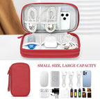 FYY Electronic Organizer, Travel Cable Organizer Bag Pouch Electronic Accessories Carry Case Portable Waterproof Double Layers Storage Bag for Cable, Cord, Charger, Phone, Earphone, Medium Size, Red