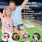 Veckle Clear Fanny Pack Stadium Approved - Adjustable 33-47 Inch Strap, Transparent Belt Bag for Women Men Fits 7.5-inch Smartphone, Waist Bag Clear Bag for Stadium Events, Sport, Concerts, Black