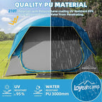 LOYEAHCAMP Tents 4 Person Camping Tent, Easy Setup Waterproof Family Tents for Camping, Portable Dome Tent for Outdoor Camping with Rainfly, Carry Bag