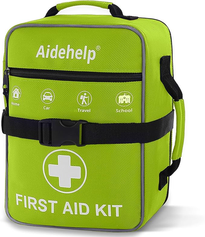 520 Pieces Premium First Aid Kit - Large Emergency Medical Kit for Survival, Car, Home, Travel, Camping, Backpack, Hiking, School (Green)