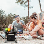 Tatuo 2 Pack Portable Camping Side Table with Storage Bag Lightweight Small Folding Beach Table for Sand Outdoor Aluminum Camping Tent Table Compact Picnic Table for BBQ Hiking Fishing Beach Travel