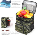 MIYCOO Lunch Bag & Lunch Box for Men Women, Double Deck Leakproof Insulated Soft Large Adult Camping Cooler bag for Work, Beach, Picnic, Travel (Camouflage, 15L)