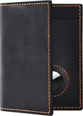 Passport Holder for Travel, Genuine Leather Passport Wallet Cover Case with Airtag Slot, RFID Blocking, for Women Men, Travel Essentials Gift, Black