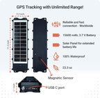 PAJ GPS Solar Tracker 4G for Vehicles – Real-Time GPS Tracking Device with Solar Panel, Waterproof, Long Battery Life – Anti-Theft GPS Tracker with 3 Months Subscription Included