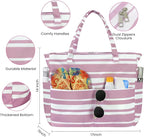 Trifabricy Beach Bags for Women Waterproof Sandproof Women Tote Bag, Large Beach Bag with Zipper for Gym Travel Vocation