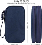 JIAKAI Travel Cable Organizer Electronics Accessories Bag for Charger, Phone, memory card,Travel Gadget Bag-Blue