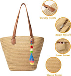 Trifabricy Beach Bags for Women, Large Beach Bag, Woven Straw Tote Bags Waterproof, Weaving Swim Shopping Travel Bag