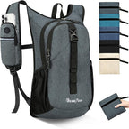 Seektop 15L Small Hiking Backpack for Women Men, Lightweight Hiking Packable Daypack with Phone Pocket for Travel Camping (Grey, 15L)