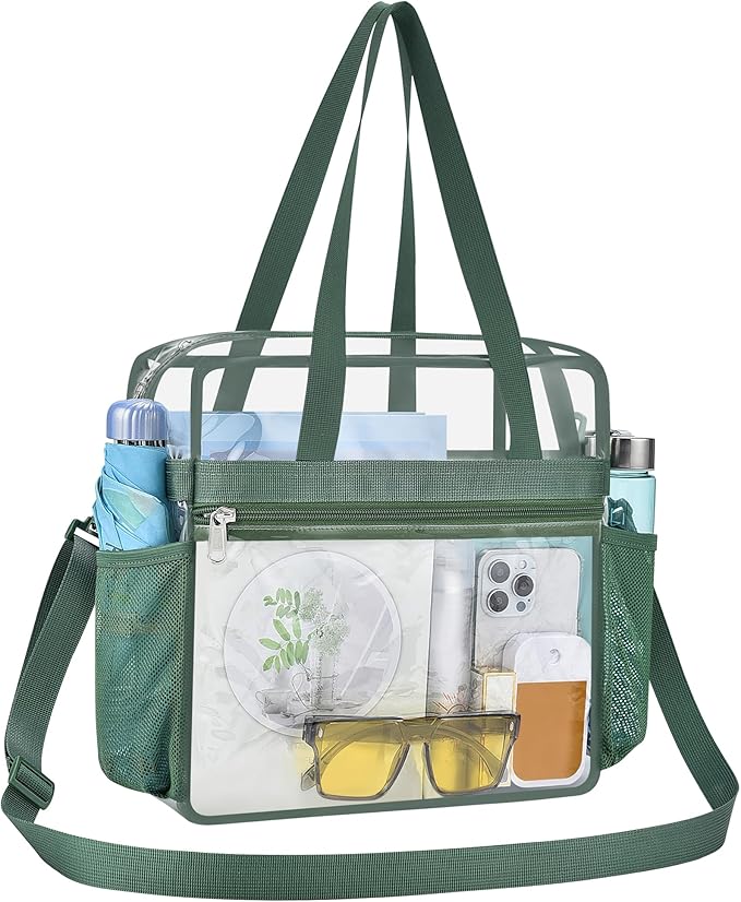 USPECLARE Clear Bag for Stadium Events,Transparent Bag for Work Sports Games Concerts Travel Gym