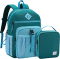 VASCHY Kids Backpack Lunch Bag Set, Girls 2-1 School Bookbag Insulated Lunch Box for Toddlers Preschool,Daycare,Kindergarten,Elementary School Green