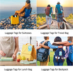 Luggage Tags for Suitcases, 2 Pack Cute PU Leather Luggage Tag TSA Approved with Stainless Steel Loop and Address Card Baggage Tag for Travel&Cruise Ships&Shipping Eco-Friendly Oceans, by Chelmon