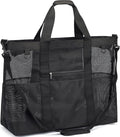 Fammart Mesh Beach Bag, Large Beach Tote with Zipper Pocket, Toys Pool Bag for Family Travel Vacation Cruise Essentials